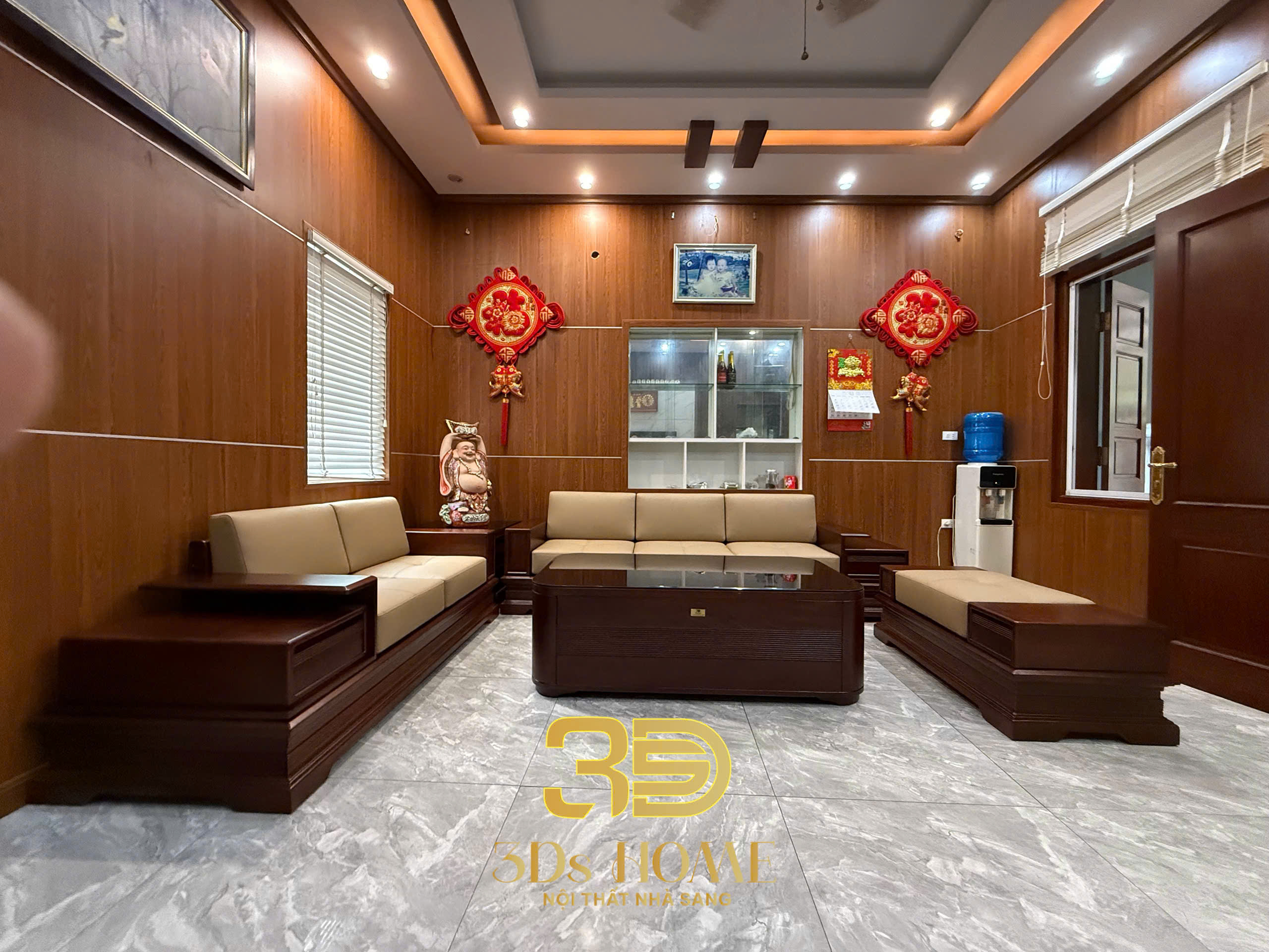 sofa chân pháo mẫu VIP - gỗ gõ đỏ pachy